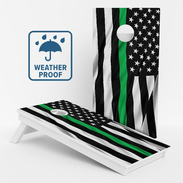 Boards Military Line American Flag Weather Proof Cornhole Boards