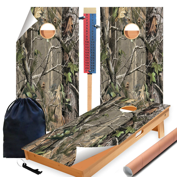 Hunting Camo Cornhole Boards Wraps (Set of 2)