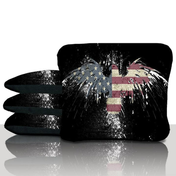 Pro American Flag Rustic Eagle Cornhole Bags