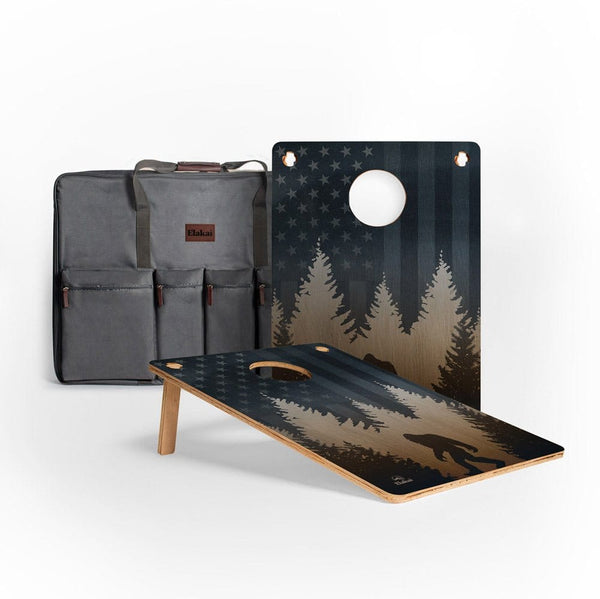Cornhole Boards American Sasquatch 22-in × 31-in Wood Travel Cornhole Boards Set | Weekender Collection
