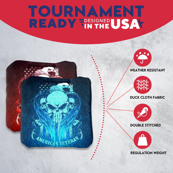 Tournament American Veteran Cornhole Bags - Set of 8