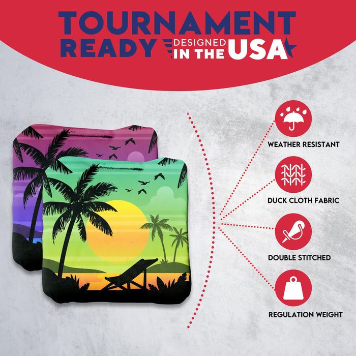 Tournament Colorful Beach Cornhole Bags - Set of 8