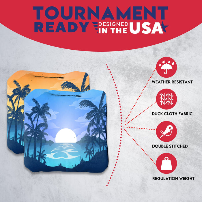 Tournament River Palms Cornhole Bags - Set of 8