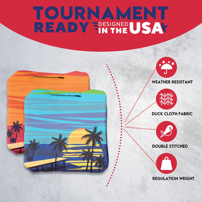 Tournament Blue Red Beach Cornhole Bags - Set of 8