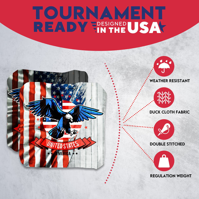 Tournament USA Eagle Flag Cornhole Bags - Set of 8