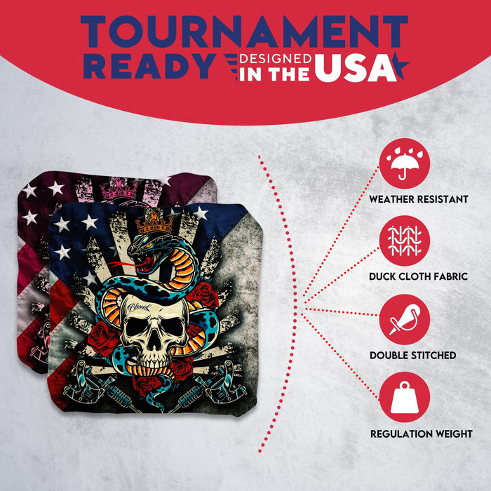 Tournament King Cobra Cornhole Bags - Set of 8