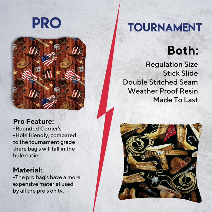 Tournament Cowboy Boots Cornhole Bags - Set of 8