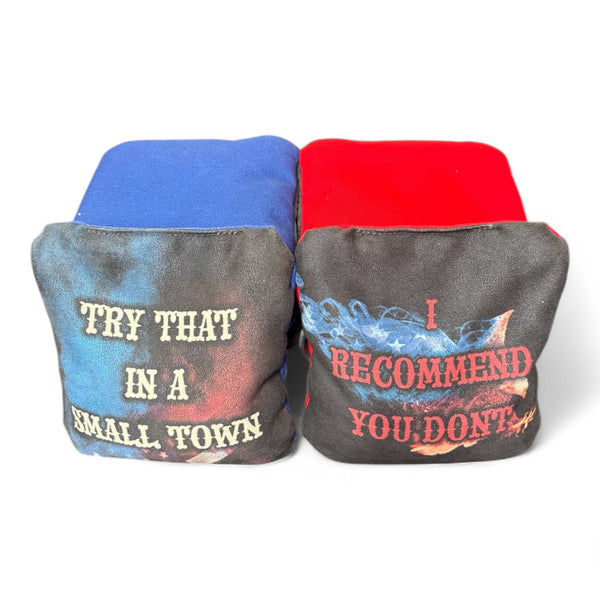 Cornhole Bag Try that in a small town Slick and Stick Bags