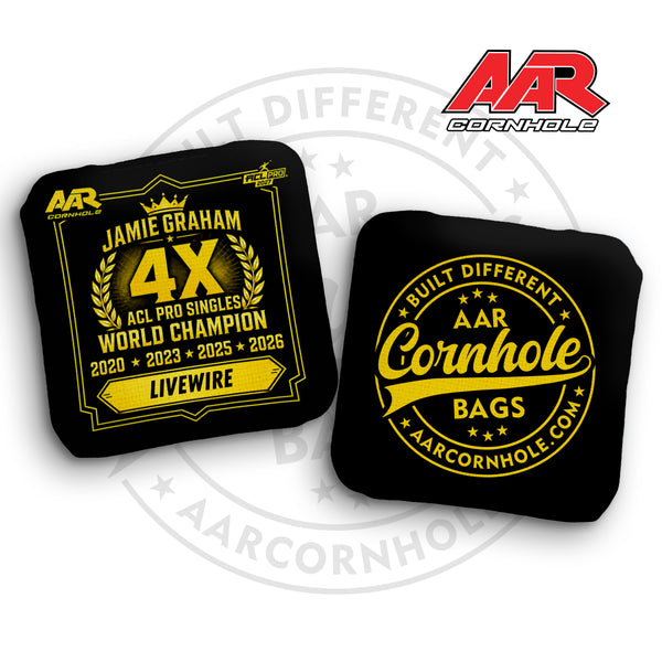 2027 AAR Livewire Cornhole Bags - World Champ Singles Edition - ACL Pro Stamped - SET OF 4