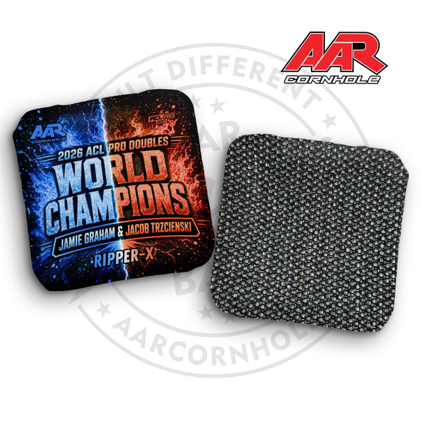 2027 AAR Ripper-X Cornhole Bags - World Champ Doubles Edition - ACL Pro Stamped - SET OF 4
