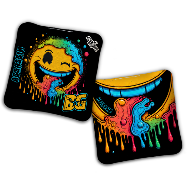2027 BG Multiple Bag Models - "DRIPPY SMILEY" - ACL Comp Stamped Cornhole Bags - SET OF 4 BAGS