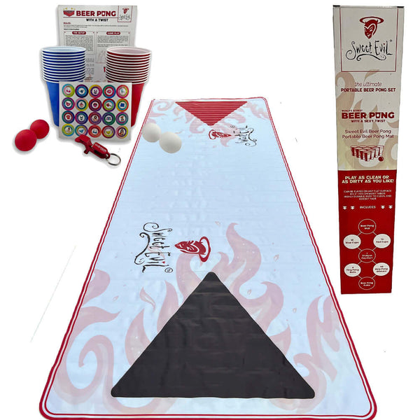 Beer Bong Strip Beer Pong Game – Table Mat Edition