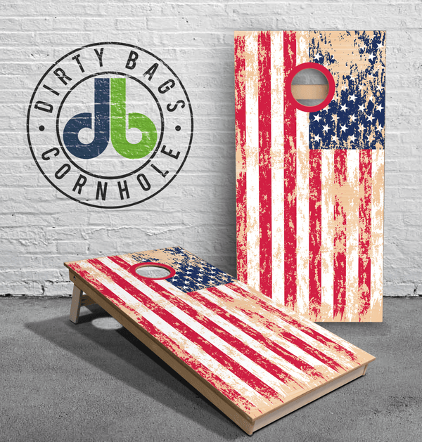 boards Professional Cornhole Boards - Distressed USA Flag