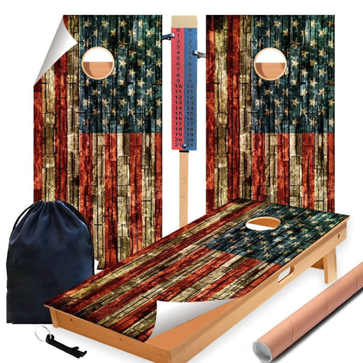 Brick Flag Cornhole Boards Wraps (Set of 2)