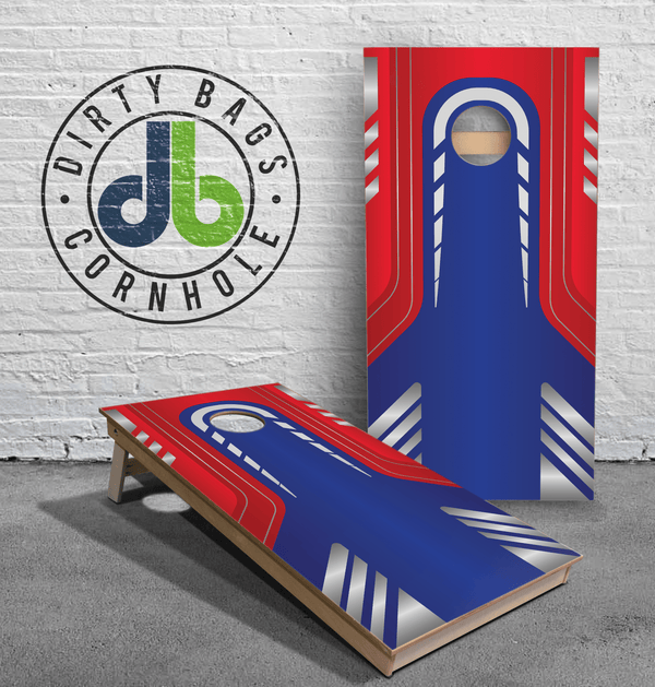 boards Professional Cornhole Boards - Blue Red Metallic