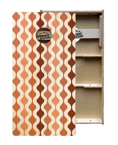 boards Tournament Quality Cornhole Boards - Retro Squiggle Design