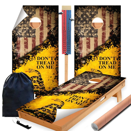 Don't Tread On Me Cornhole Boards Wraps (Set of 2)