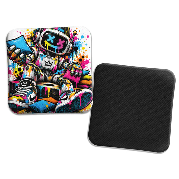 Hybrid Carpet Cornhole Bags - Speed Profile 5/8 - Graffiti Robot