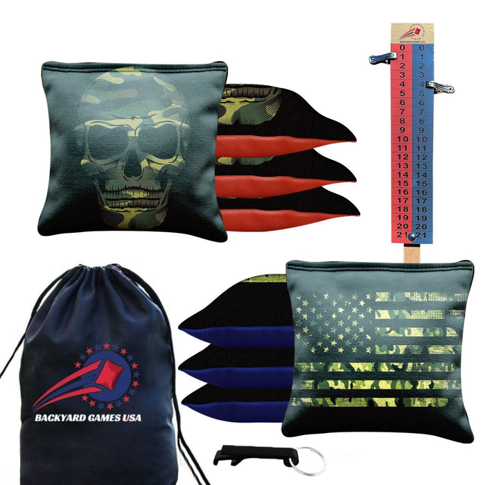Tournament Camo Skull Cornhole Bags - Set of 8