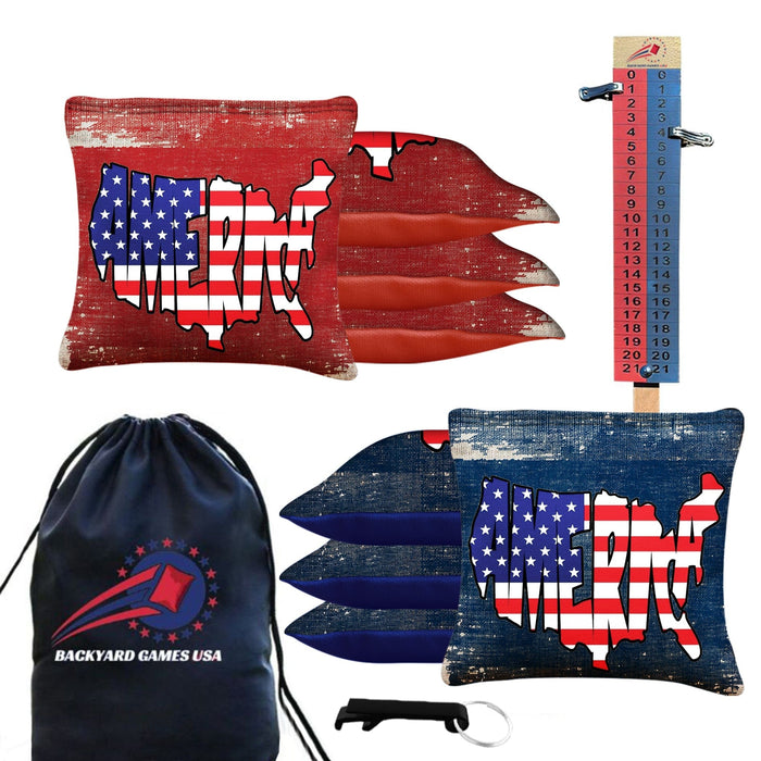 Tournament USA Map Cornhole Bags - Set of 8