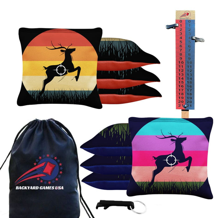 Tournament Deer in Scope Cornhole Bags - Set of 8