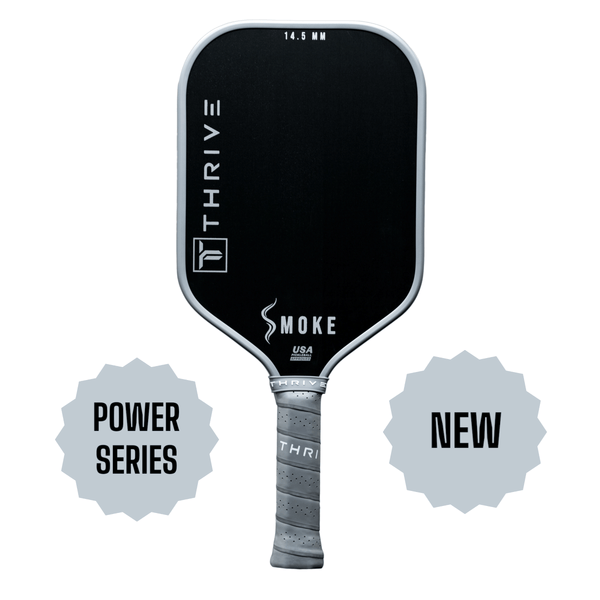 Pickleball Paddle SMOKE 14.5 MM (POWER SERIES) Includes head cover, lead weights, paddle eraser, key chain, sticker, and weight card. (RECOMMENDED SWING WEIGHT *120*)