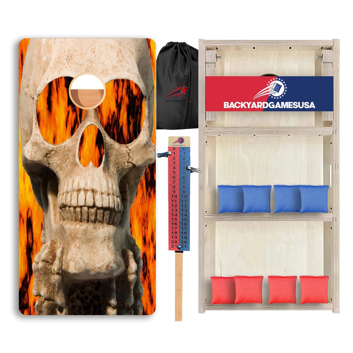 Flaming Skull Professional Cornhole Boards