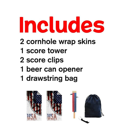 USA Split Map Cornhole Boards Wraps (Set of 2)