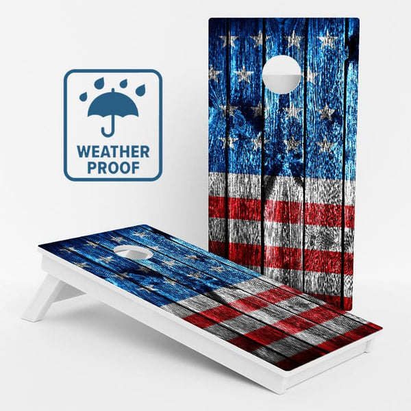 Boards Wooden Panel American Flag Weather Proof Cornhole Boards