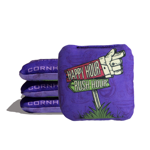 Cornhole Bags Purple 6-IN Professional Cornhole Bag Rapter - Happy Hour