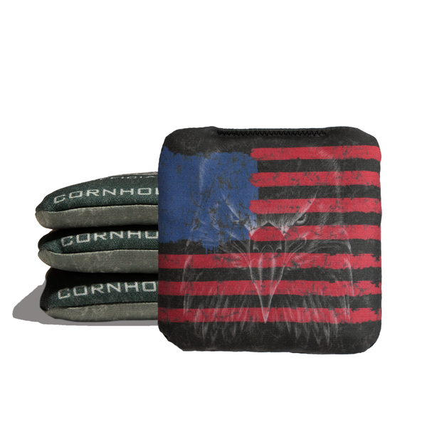 Eagle Head Shadow on Flag - 6 Inch WSOC Official Pro Cornhole Bags