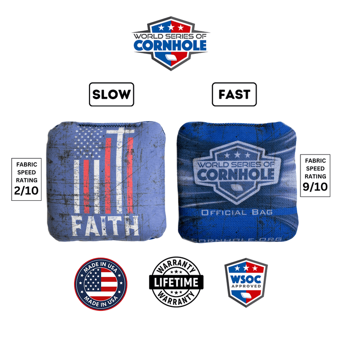 World Series of Cornhole 6-IN Professional Cornhole Bag Rapter - Faith Flag