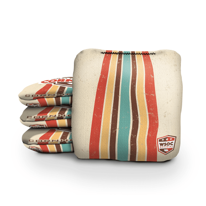 Cornhole Bags World Series of Cornhole Official 6-IN Professional Cornhole Bag Rapter - Retro Stripes