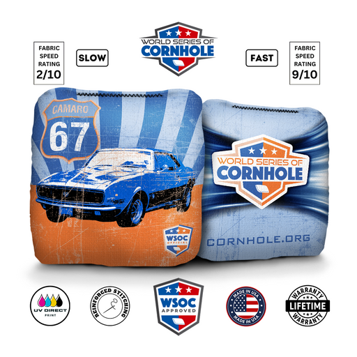 Cornhole Bags 6-IN Professional Cornhole Bag Rapter - 67' Camaro Blue