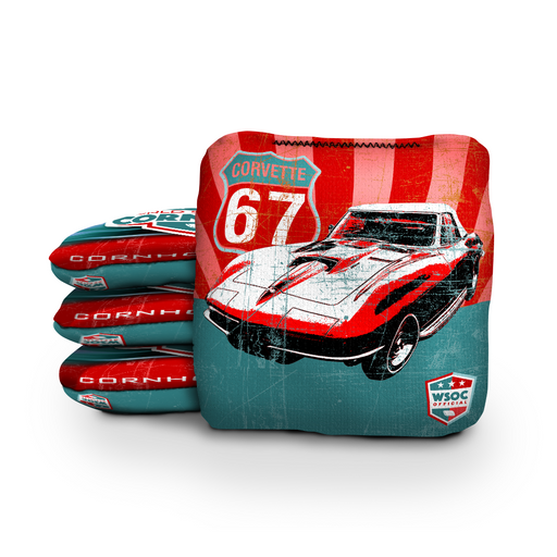 Cornhole Bags 6-IN Professional Cornhole Bag Rapter - 67' Corvette Red