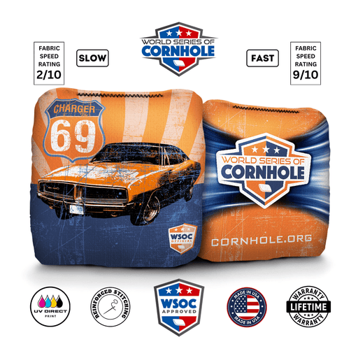 6-IN Professional Cornhole Bag Rapter - 69' Charger Orange