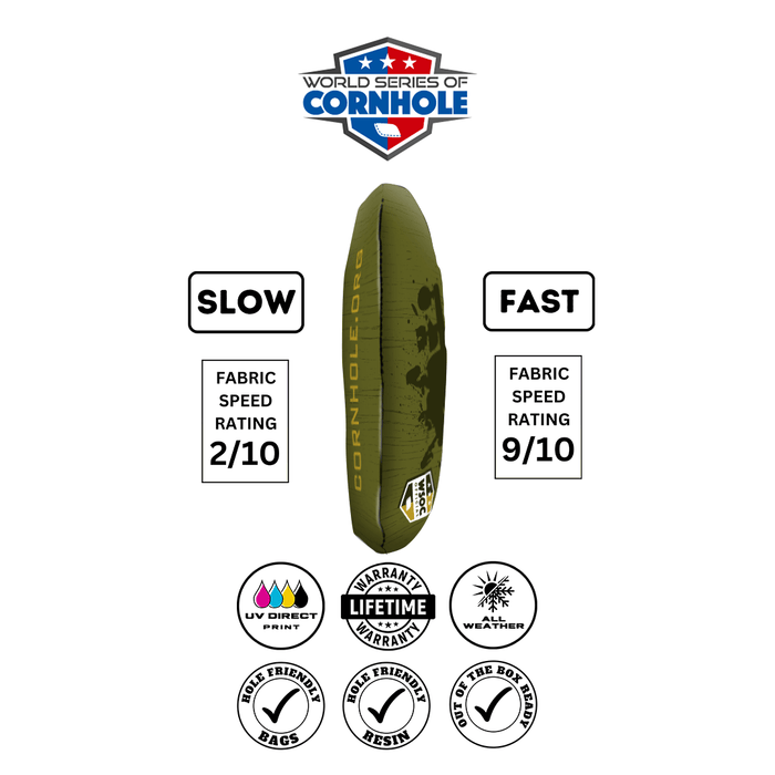 Cornhole Bags World Series of Cornhole 6-IN Professional Cornhole Bag Rapter - Apache Green