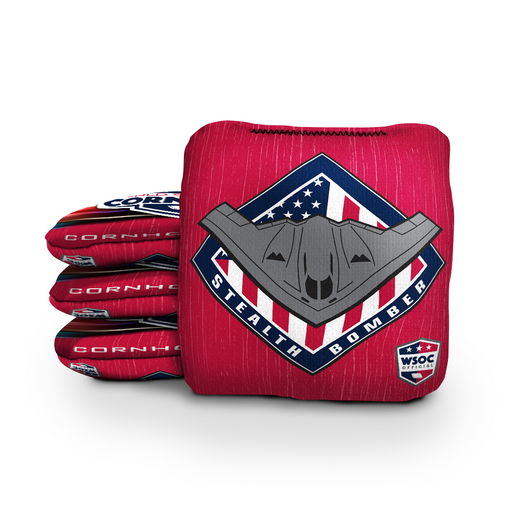 6-IN Professional Cornhole Bag Rapter - Stealth Bomber Red