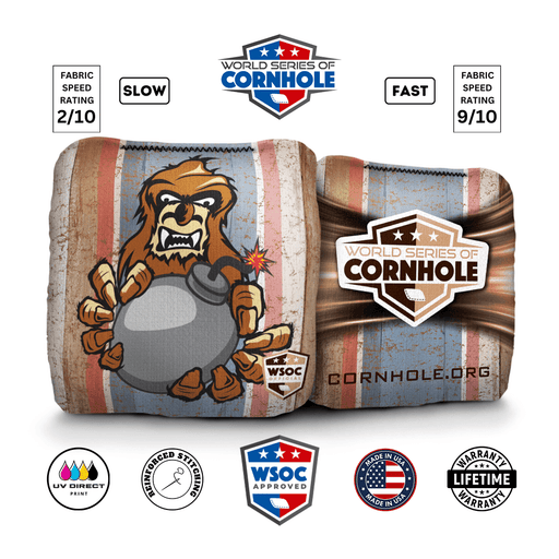 Cornhole Bags World Series of Cornhole Official 6-IN Professional Cornhole Bag Rapter - Sasquatch Bomb Brown