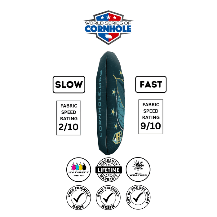 Cornhole Bags World Series of Cornhole Official 6-IN Professional Cornhole Bag Rapter - SR-71 Blackbird Dark Green