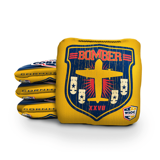 Cornhole Bags World Series of Cornhole Official 6-IN Professional Cornhole Bag Rapter - Vintage American Bomber Yellow