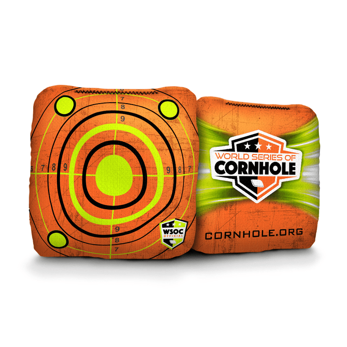 World Series of Cornhole Official 6-IN Professional Cornhole Bag Rapter - Shooting Target Orange