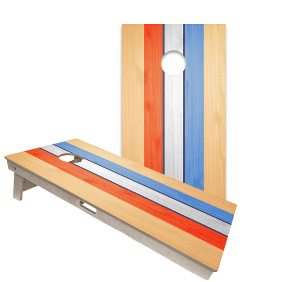 Cornhole Boards World Series of Cornhole Official 2' x 4' Professional Cornhole Board Runway 2402P - Retro USA Stripes