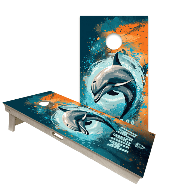 Cornhole Boards World Series of Cornhole Official 2' x 4' Professional Cornhole Board Runway 2402P - Miami Dolphins