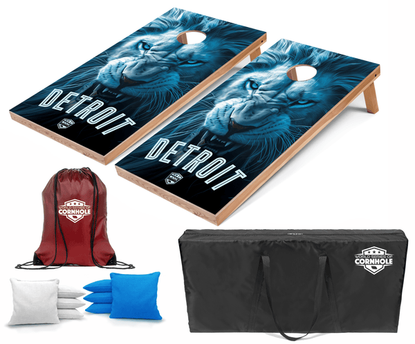 Recreational Cornhole Set World Series of Cornhole Recreational Cornhole Set - Detroit Lions Boards with Turquoise and White Bags