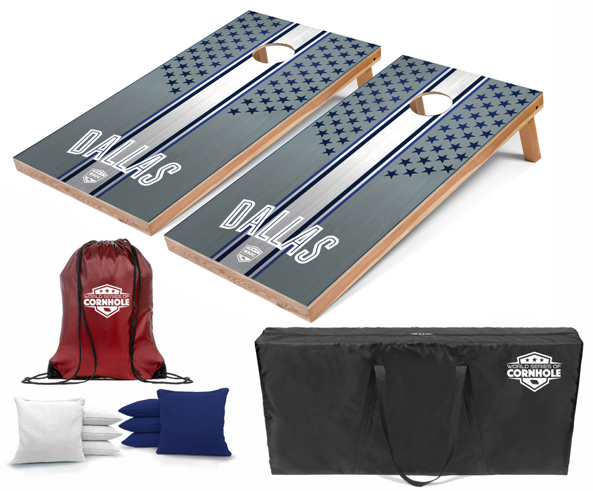 World Series of Cornhole Recreational Cornhole Set - Dallas Cowboys Boards with White and Royal Blue Bags
