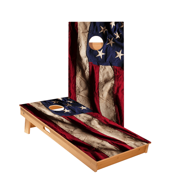 American Flag Cloth Star Cornhole Boards