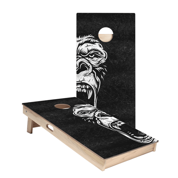 Black And White Gorilla Star Cornhole Boards