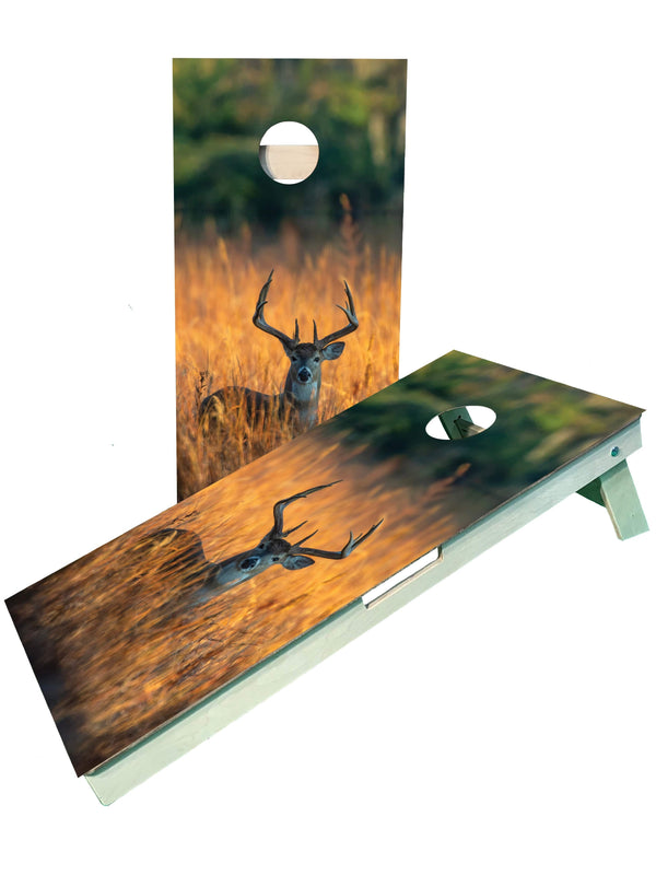 cornhole boards Buck In Cornfield Cornhole Board Set