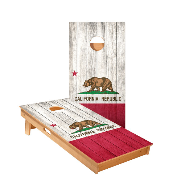 California Bear Flag Star Cornhole Boards